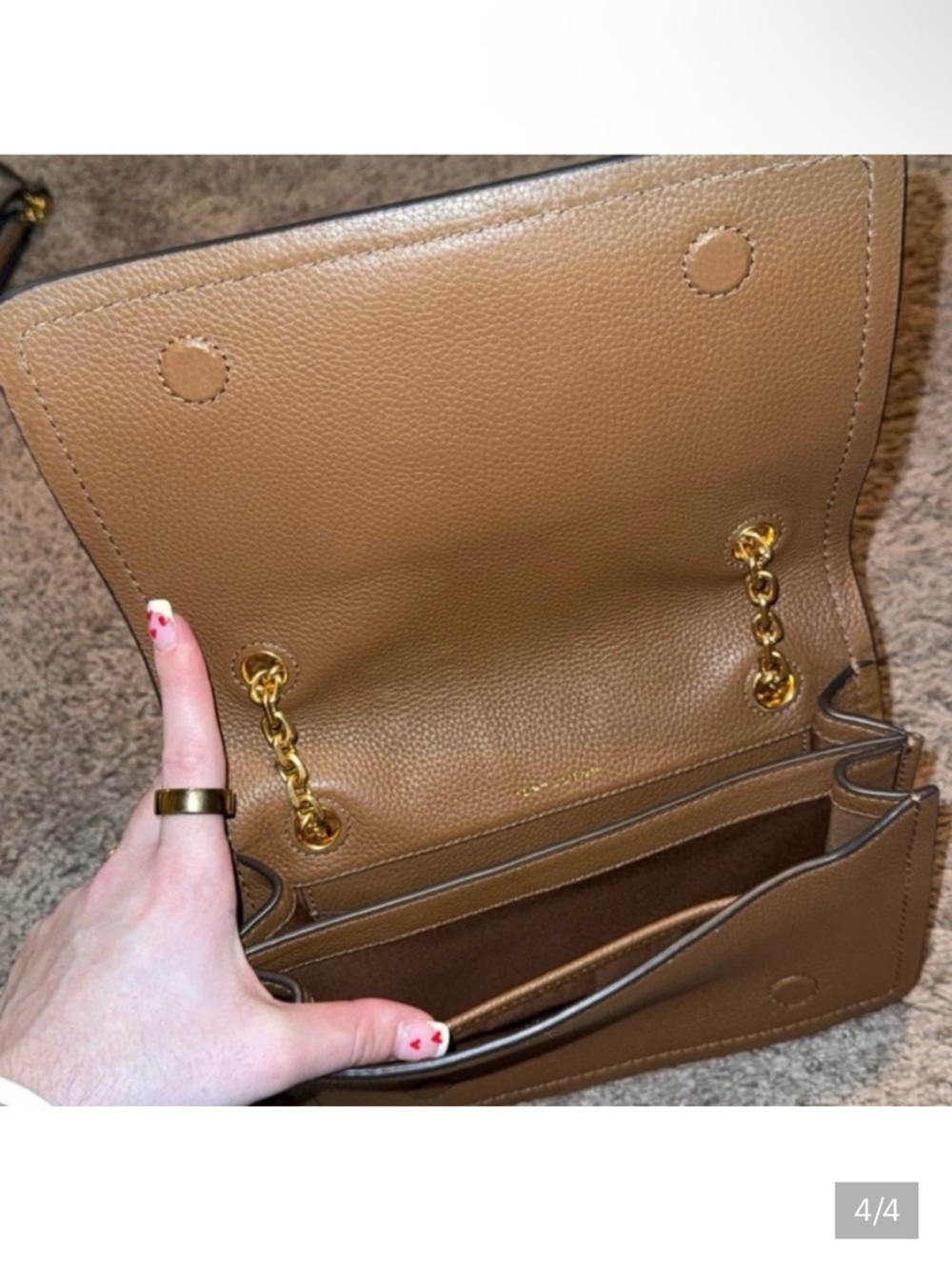 Tory Burch Carson Stripe Convertible Leather Shoulder Bag - Picture 4 of 7